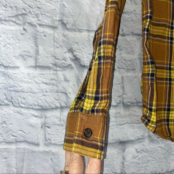 Wonder nation button down plaid flannel shirt boys size Medium 8 - Picture 2 of 5